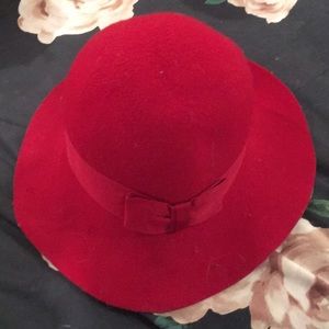 Red fashion hat